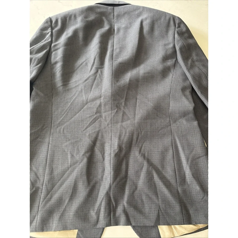 Nautica Mens Gray Houndstooth Wool Blazer Suit Jacket 43R Sport‎ Coat 3 Button